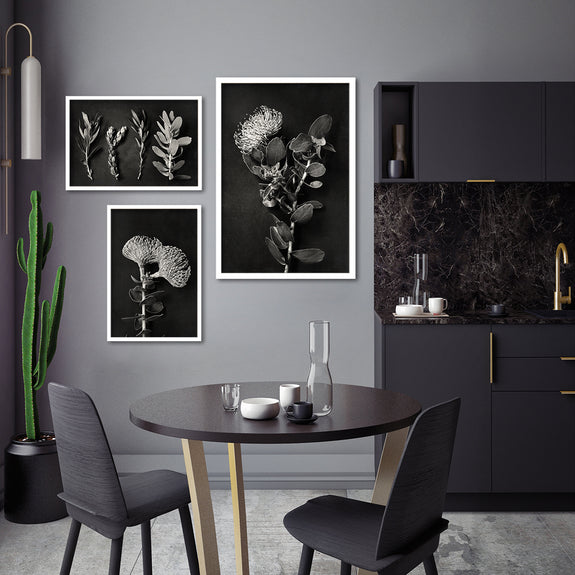 Monochrome Pins - 3x Art Prints, mixed sizes