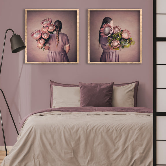 Protea Girl - 2x Square Art prints