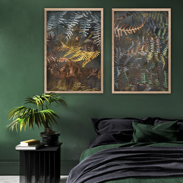 Earthy Ferns - 2x Large Art prints, set 1