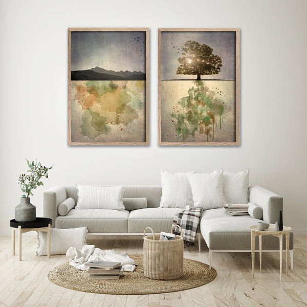 Horizon, Mountain & Tree - 2x Large Art prints