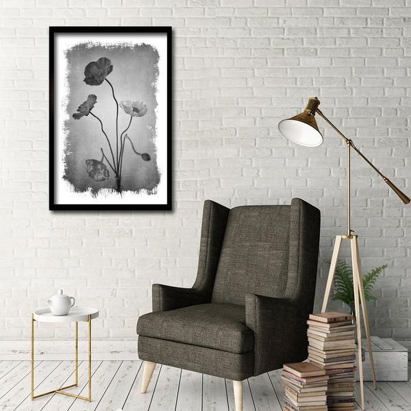 Brushed Blooms - 1x Large Art print, Poppies