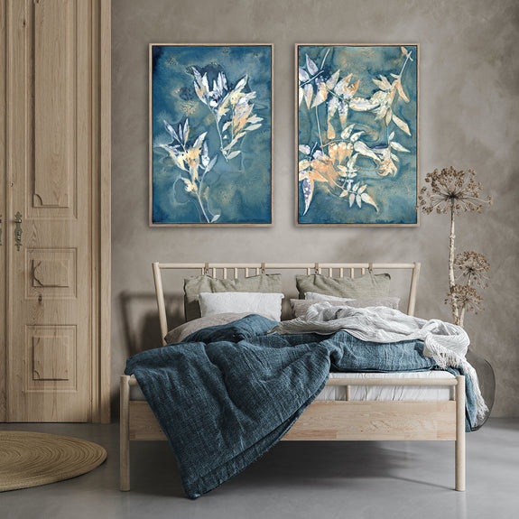 Botany Blue - 2x Large Art prints, set 3