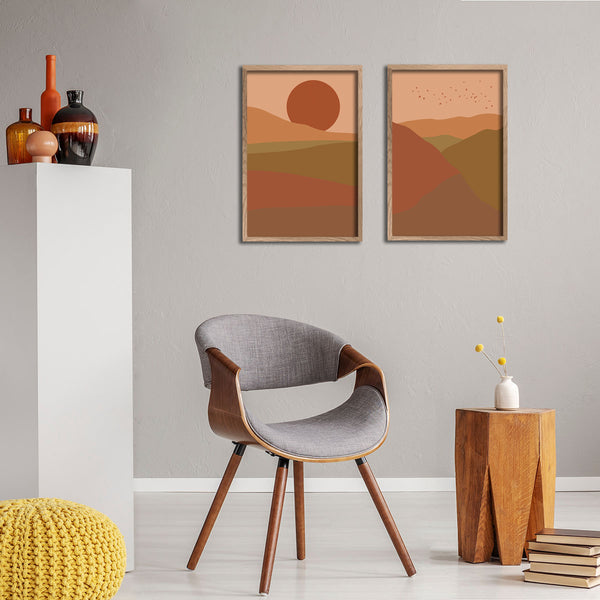 Colour Field Landscape - 2x A2 Art Prints, Warm