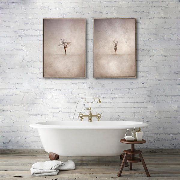 Lone Tree - 2x A2 Art prints, Oak frames