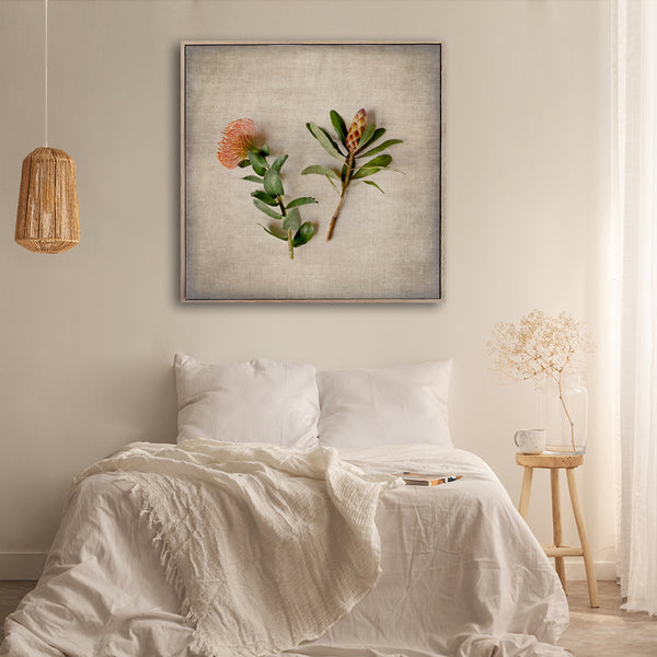 Fynbos on Linen 11 - 100x100cm Art Print