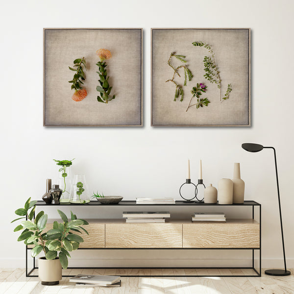 Fynbos on Linen - 2x Square Art prints