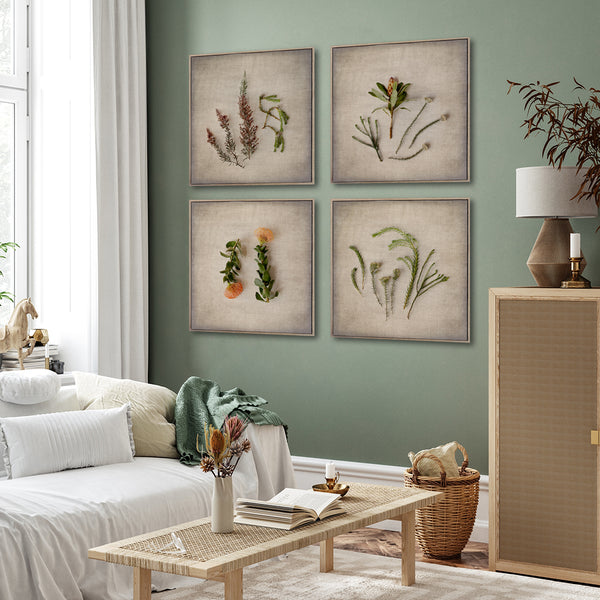 Fynbos on Linen - 4x Square Art prints