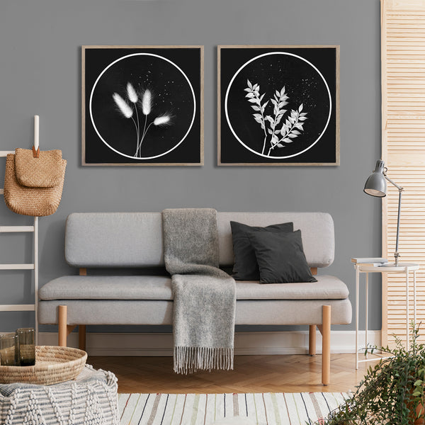 Black & White Rounds - 2x square Art Prints
