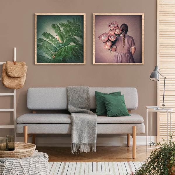Protea & Plant Girls - 2x Square Art prints