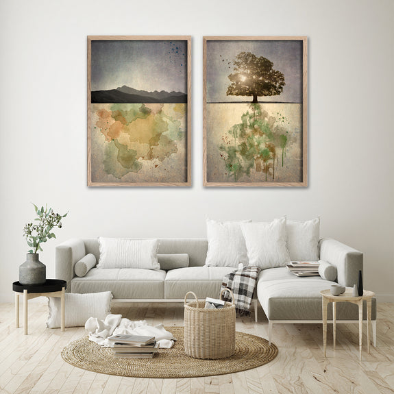 Horizon, Mountain & Tree - 2x Large Art prints